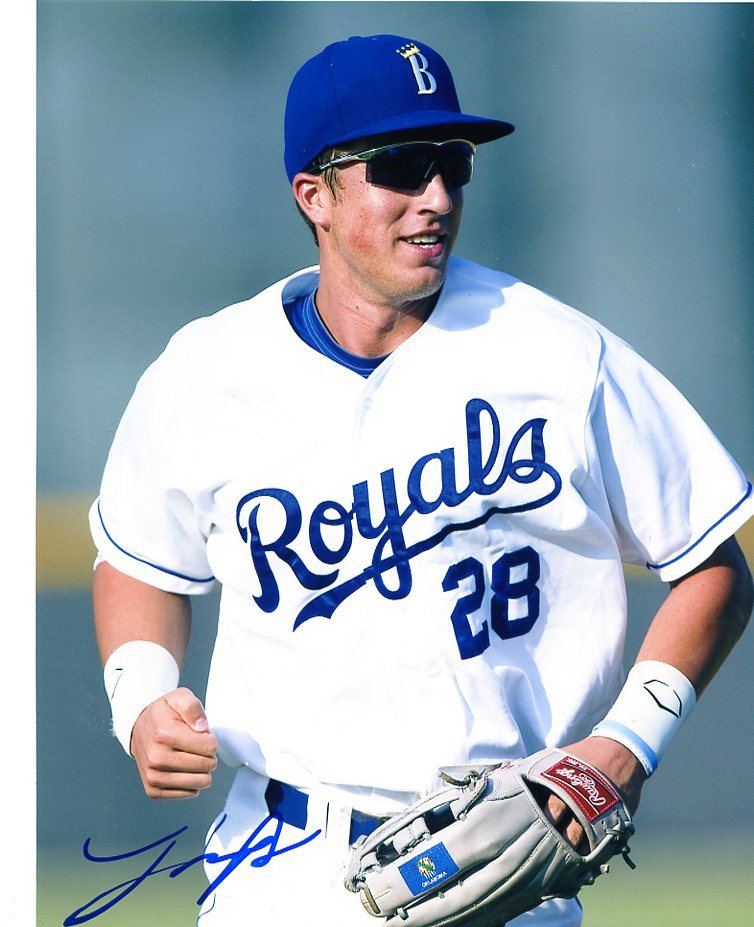 LANE ADAMS KANSAS CITY ROYALS SIGNED AUTOGRAPHED 8X10 PHOTO