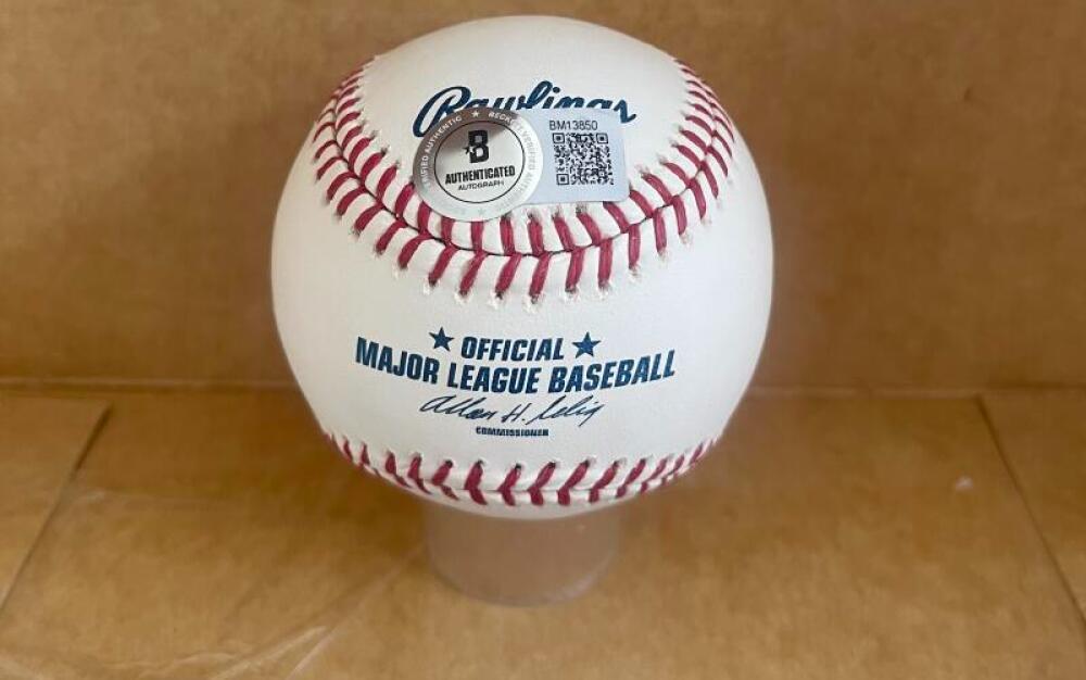 CHRISTIAN COLON REDS/ROYALS HOF SIGNED AUTO M.L. BASEBALL BECKETT AUTH