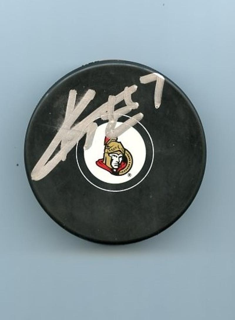 KYLE TURRIS SENATORS SIGNED HOCKEY PUCK W/ COA
