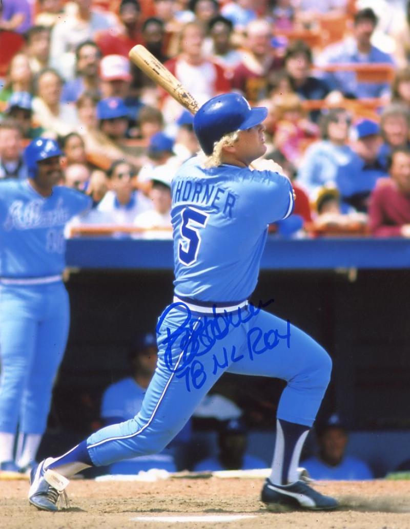 BOB HORNER 78 NL ROY ATLANTA BRAVES SIGNED 8X10 PHOTO W/COA