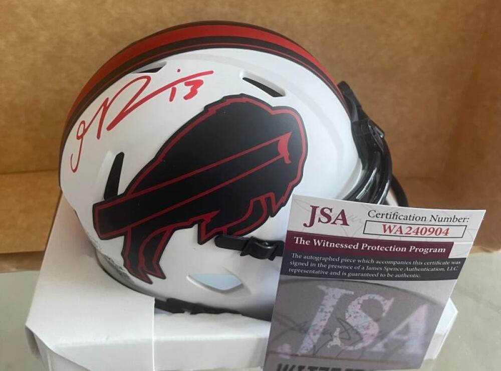 GABRIEL DAVIS BUFFALO BILLS SIGNED AUTOGRAPHED LUNAR MINI HELMET JSA WA240904