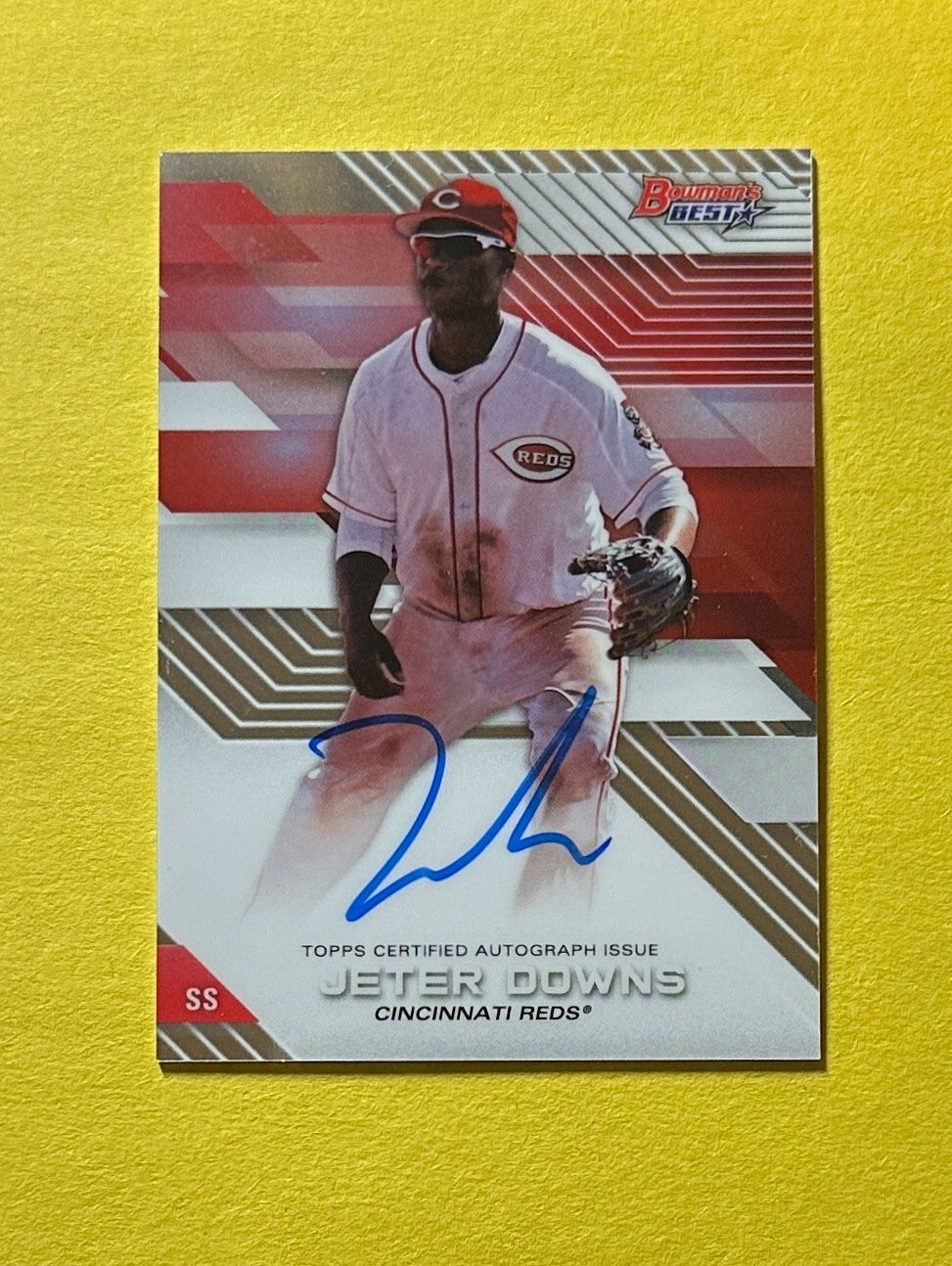 2017 BOWMAN'S BEST JETER DOWNS BASE AUTO #B17-JD REDS