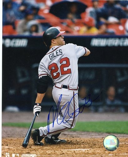 MARCUS GILES ATLANTA BRAVES SIGNED 8X10 PHOTO W/COA
