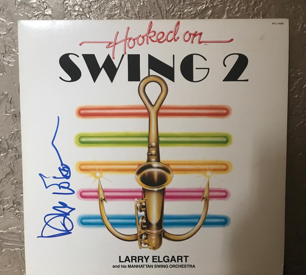 LARRY ELGART  HOOKED ON SWING 2  SIGNED  VINYL RECORD  ALBUM W/COA