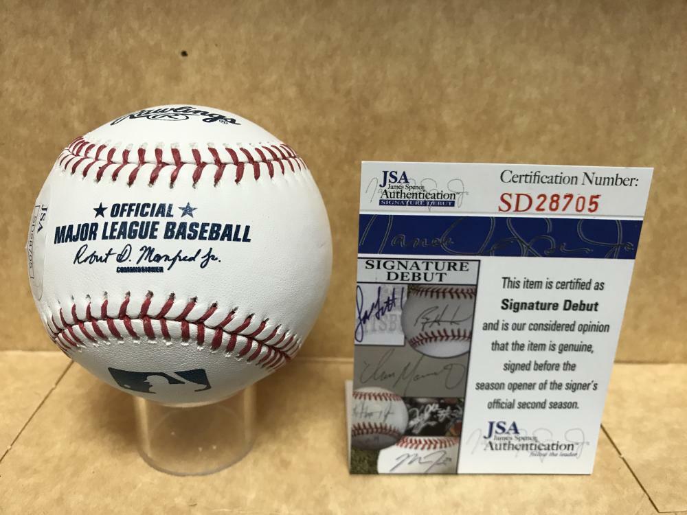 VICTOR ROBLES NATIONALS SIGNATURE DEBUT SIGNED M.L. BASEBALL JSA SD28705