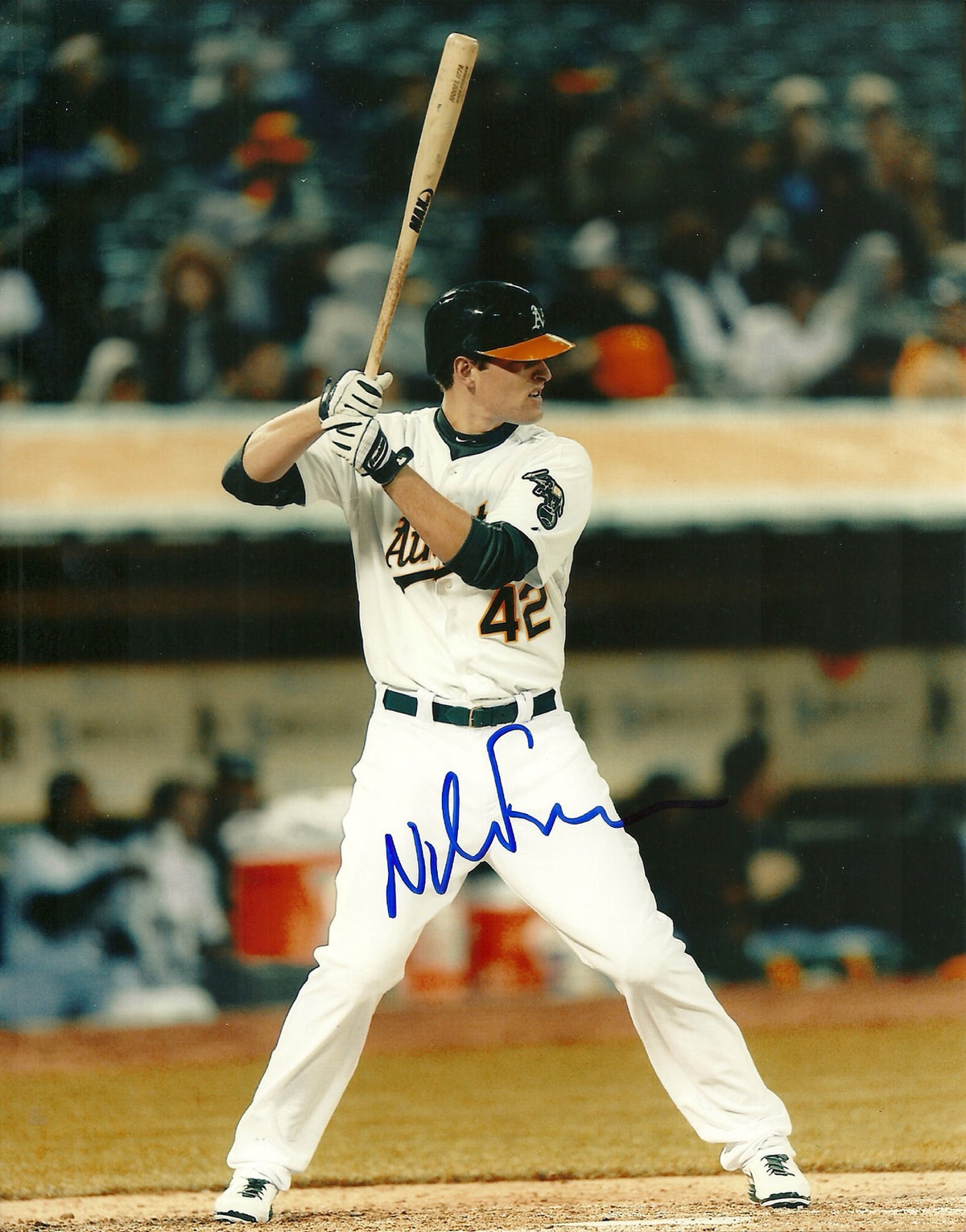 NATE FREIMAN OAKLAND ATHLETICS SIGNED AUTOGRAPHED 8x10 PHOTO W/COA AT BAT