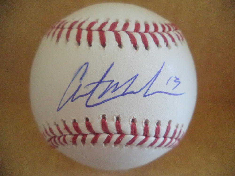 AUSTIN MEADOWS PITTSBURGH PIRATES SIGNED AUTOGRAPHED M.L. BASEBALL W/COA B