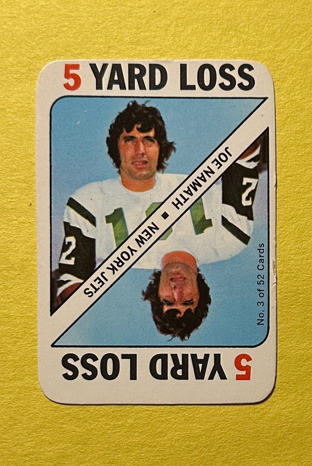 1971 TOPPS JOE NAMATH 5 YARD LOSS #3 JETS HOF
