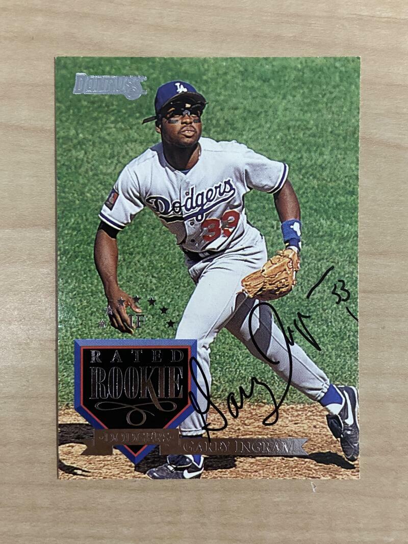 GAREY INGRAM LOS ANGELES DODGERS SIGNED AUTOGRAPHED 1995 DONRUSS CARD #258 W/COA