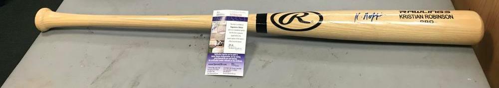 KRISTIAN ROBINSON ARIZONA DIAMONDBACKS SIGNED ENGRAVED RAWLINGS BAT JSA SD55235