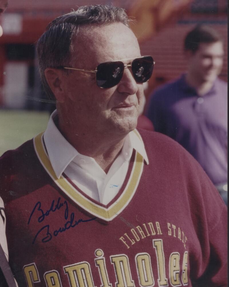 BOBBY BOWDEN SEMINOLES COACH SIGNED AUTOGRAPHED 8X10 PHOTO W/ COA