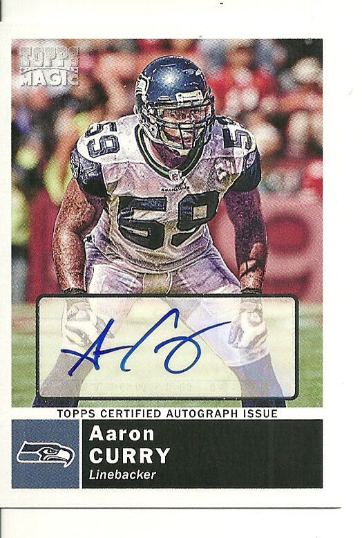 AARON CURRY SEATTLE SEAHAWKS SIGNED AUTO 2010 TOPPS MAGIC CERTIFIED CARD #76