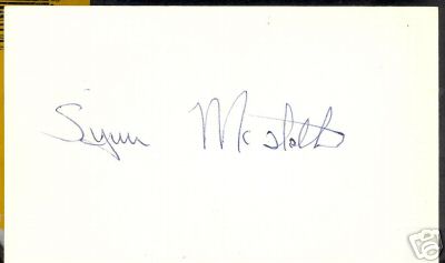 LYNN MCGLOTHEN YANKEES DECEASED SIGNED 3X5 INDEX CARD