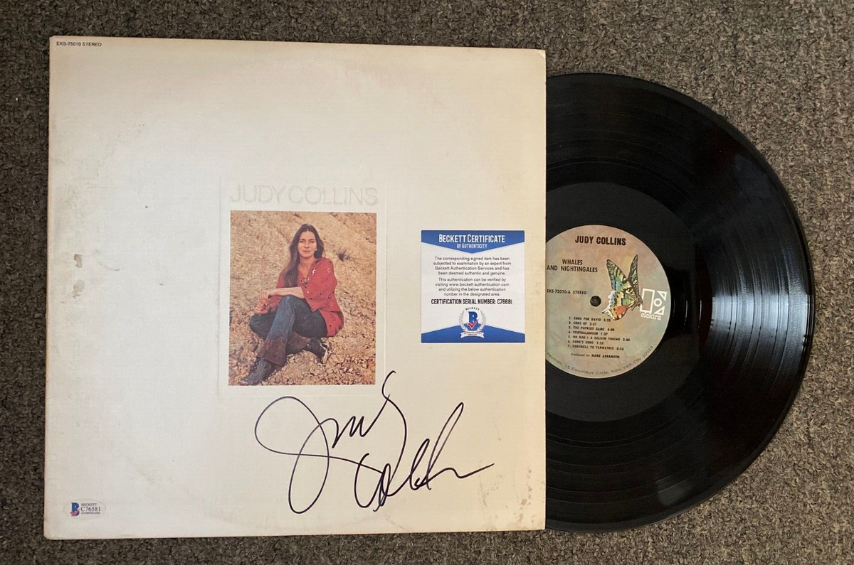 JUDY COLLINS MUSIC LEGEND SIGNED AUTOGRAPHED VINYL ALBUM COVER BECKETT AUTHENTIC
