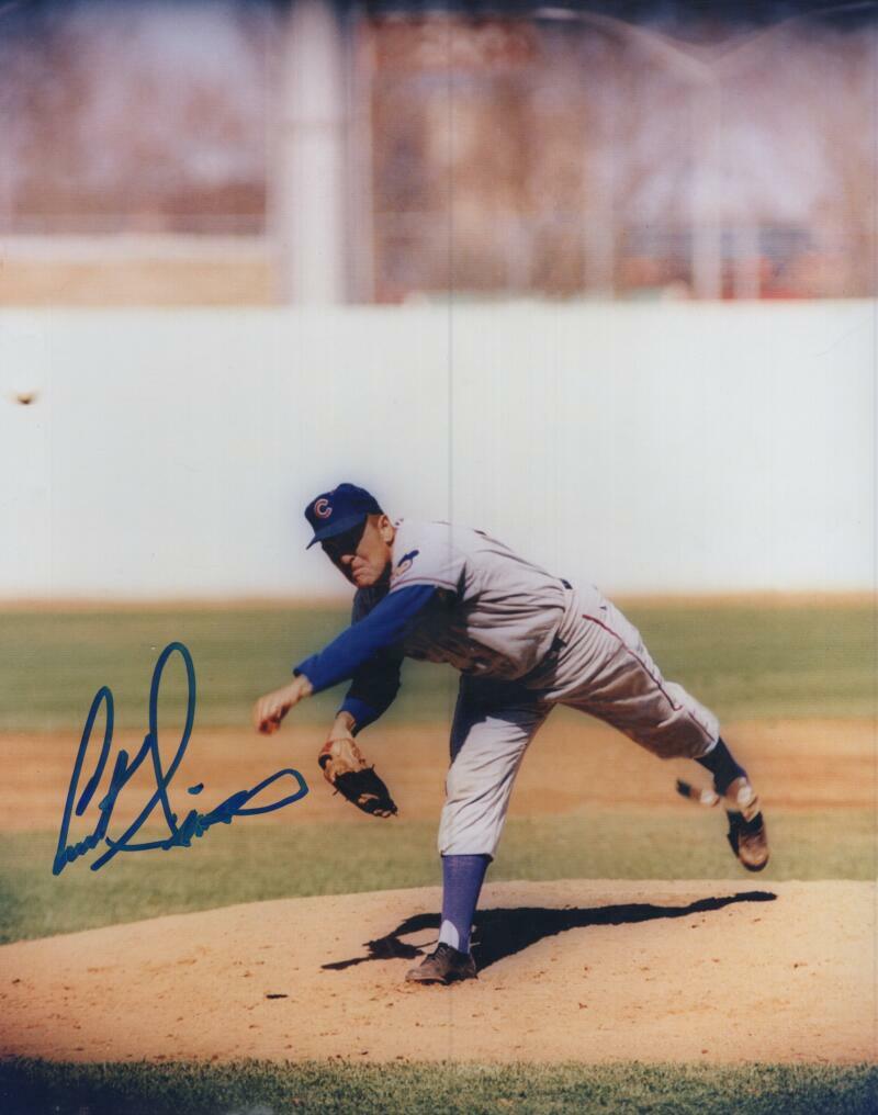 CURT SIMMONS CHICAGO CUBS SIGNED AUTOGRAPHED 8X10 PHOTO W/ COA