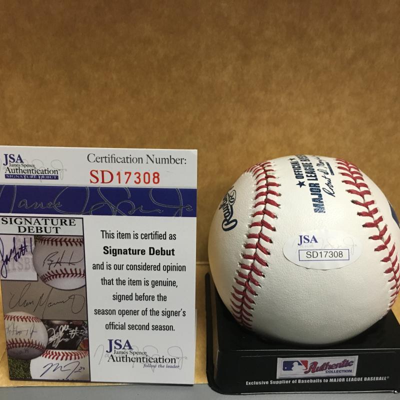 ANDERSON ESPINOZA BOSTON RED SOX SIGNATURE DEBUT M.L. SIGNED BASEBALL JSA SD1730