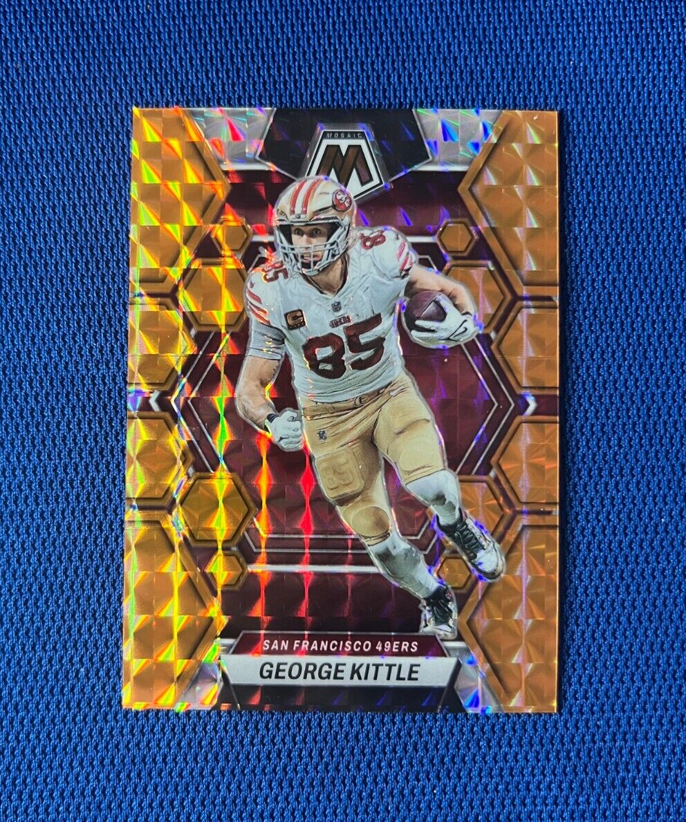 2023 PANINI MOSAIC GEORGE KITTLE SF 49ERS ORANGE PRIZM CARD /199 #214