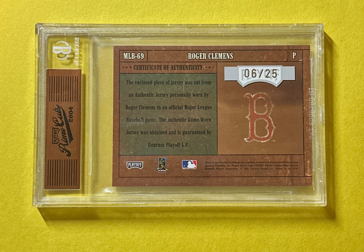 2004 PLAYOFF PRIME CUTS ROGER CLEMENS RELIC SIGNATURE AUTO /25 #MLB-69 ENCASED