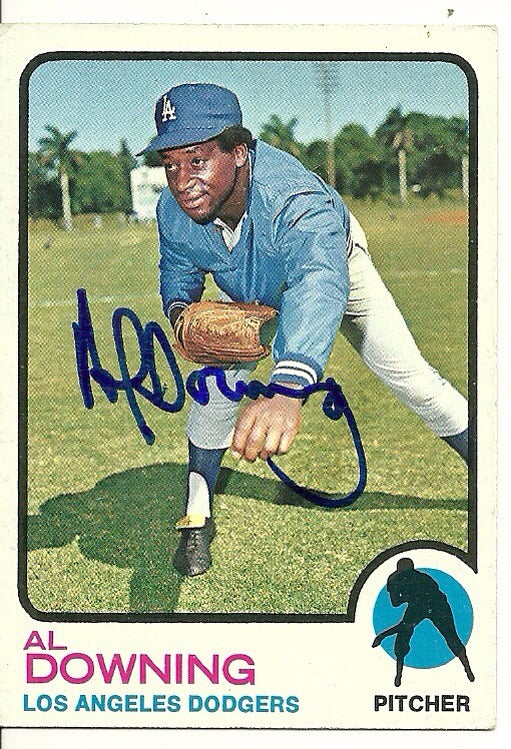 AL DOWNING LOS ANGELES DODGERS SIGNED AUTOGRAPHED 1973 TOPPS CARD #324 W/COA