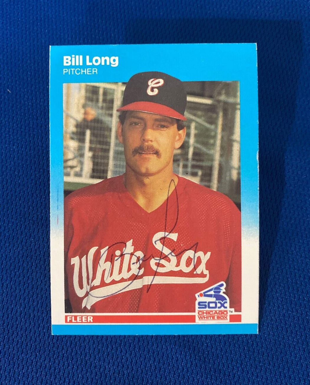 1987 FLEER UPDATE BILL LONG CHICAGO WHITE SOX AUTOGRAPH SIGNED CARD #U-66 W/COA