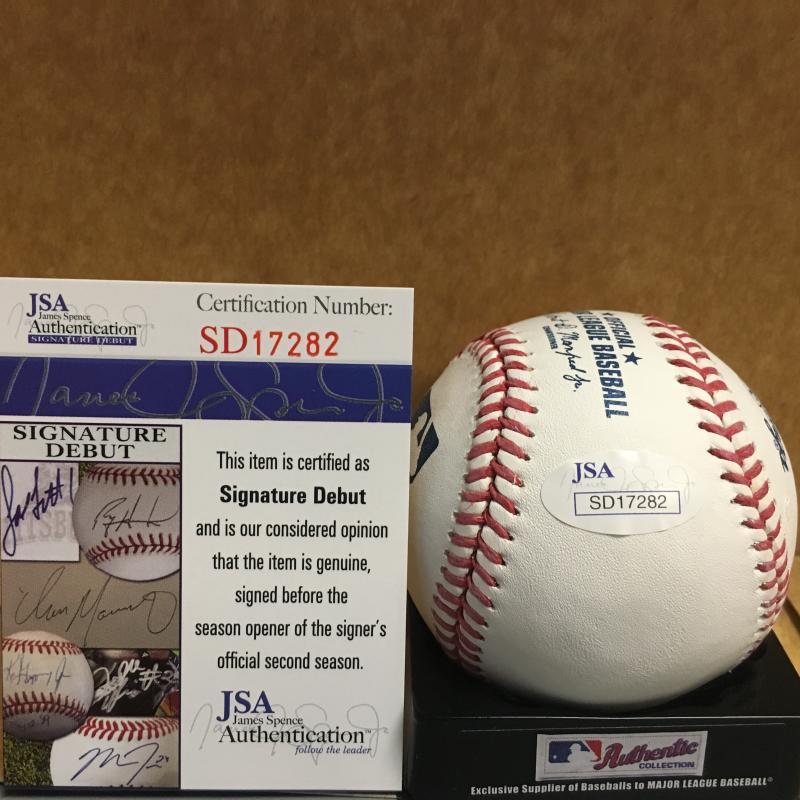 FRANCIS MARTES HOUSTON ASTROS  SIGNATURE DEBUT M.L. SIGNED BASEBALL JSA SD17282