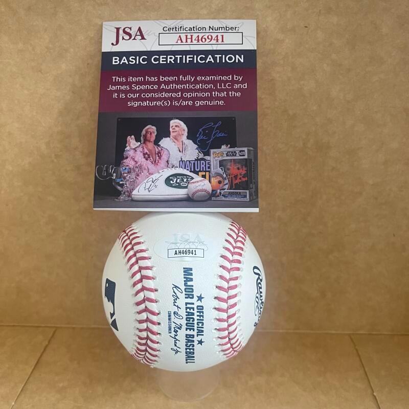 MARK DAVIS 89 N.L. CY PADRES SIGNED AUTO M.L. BASEBALL JSA AH46941