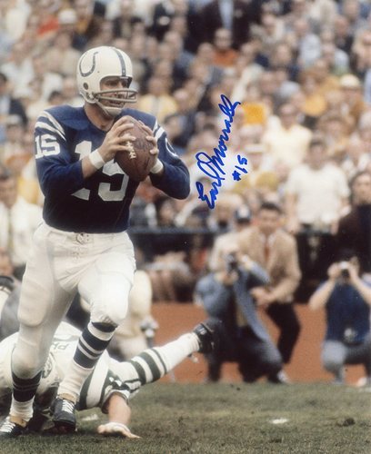 EARL MORRALL BALTIMORE COLTS SIGNED 8X10 PHOTO W/COA