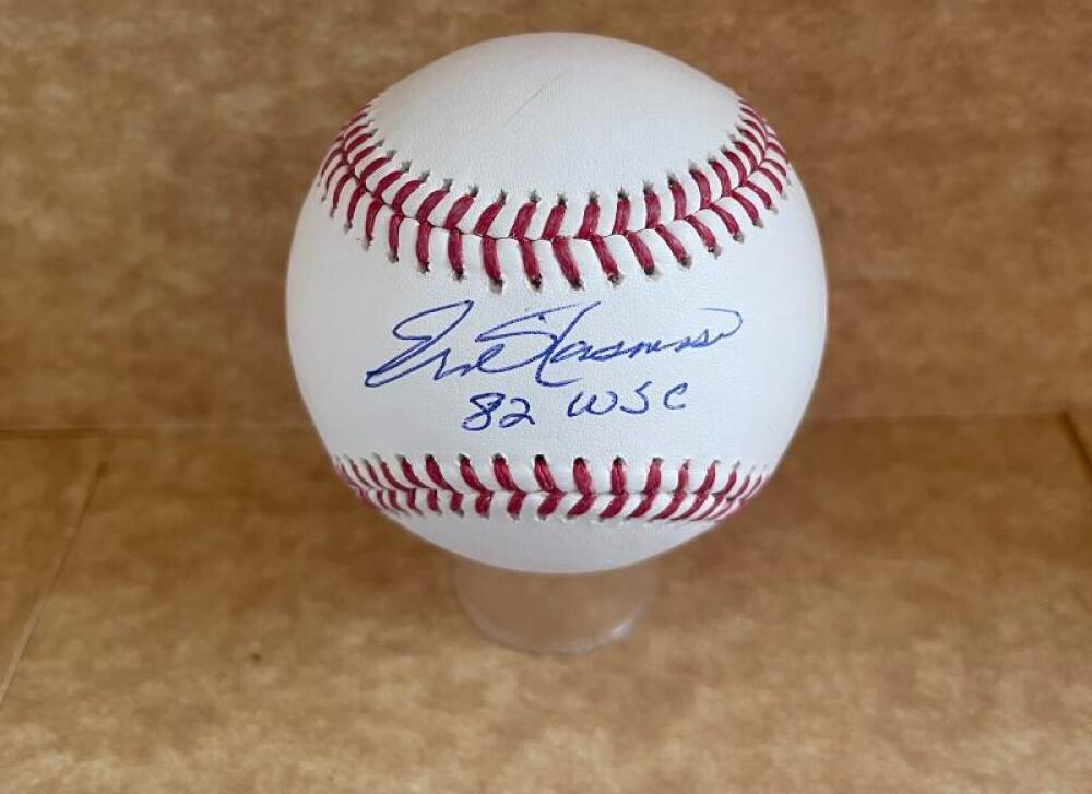 ERIC RASMUSSEN CARDINALS 82 WSC SIGNED AUTO M.L. BASEBALL BECKETT AUTH