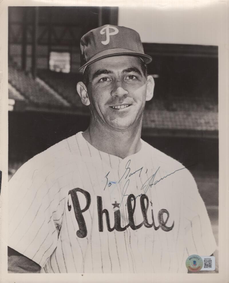 GRANNY HAMNER PHILLIES PERSONALIZED SIGNED AUTOGRAPHED 8X10 PHOTO BECKETT BK5702
