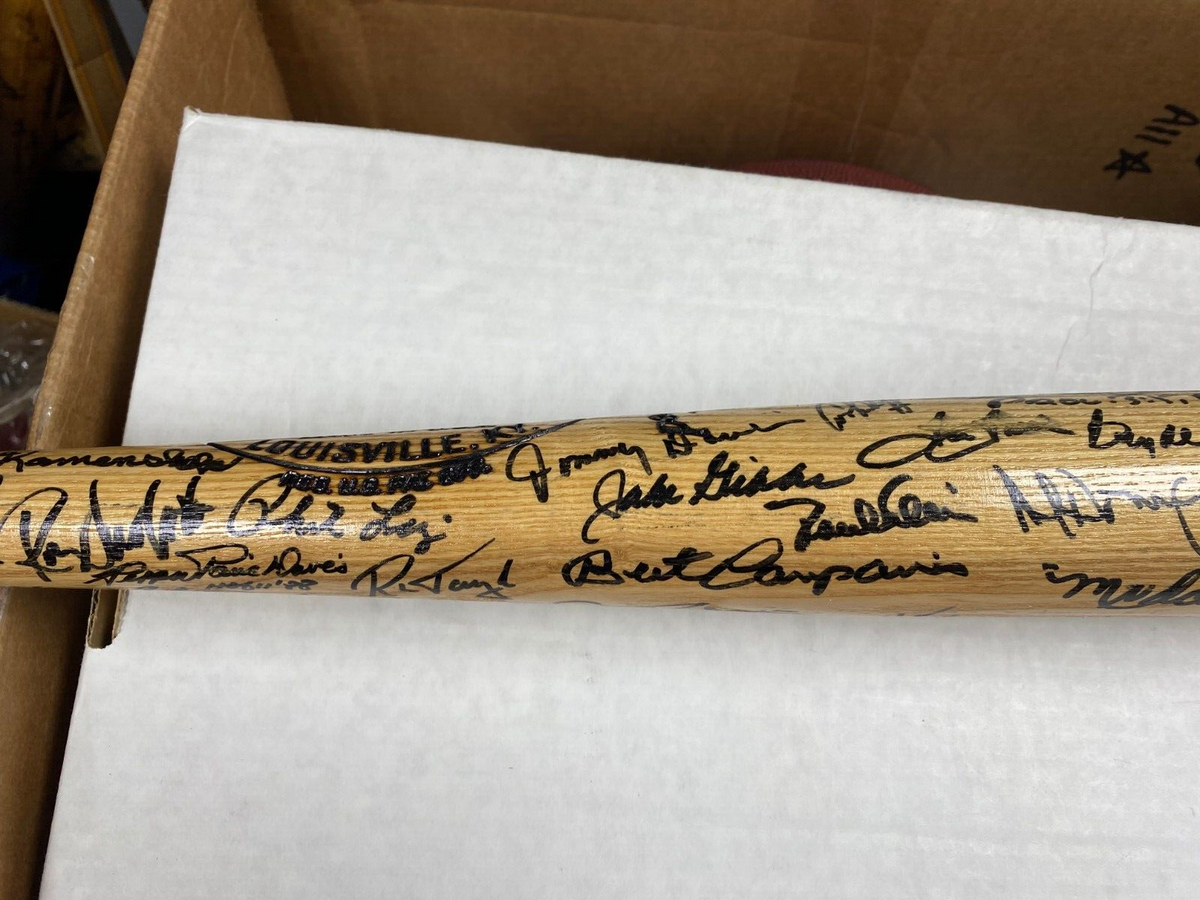 MLB LEGENDS SIGNED JOE DIMAGGIO CHILDRENS HOSPITAL BAT W/COA BROOKS ROBINSON + A