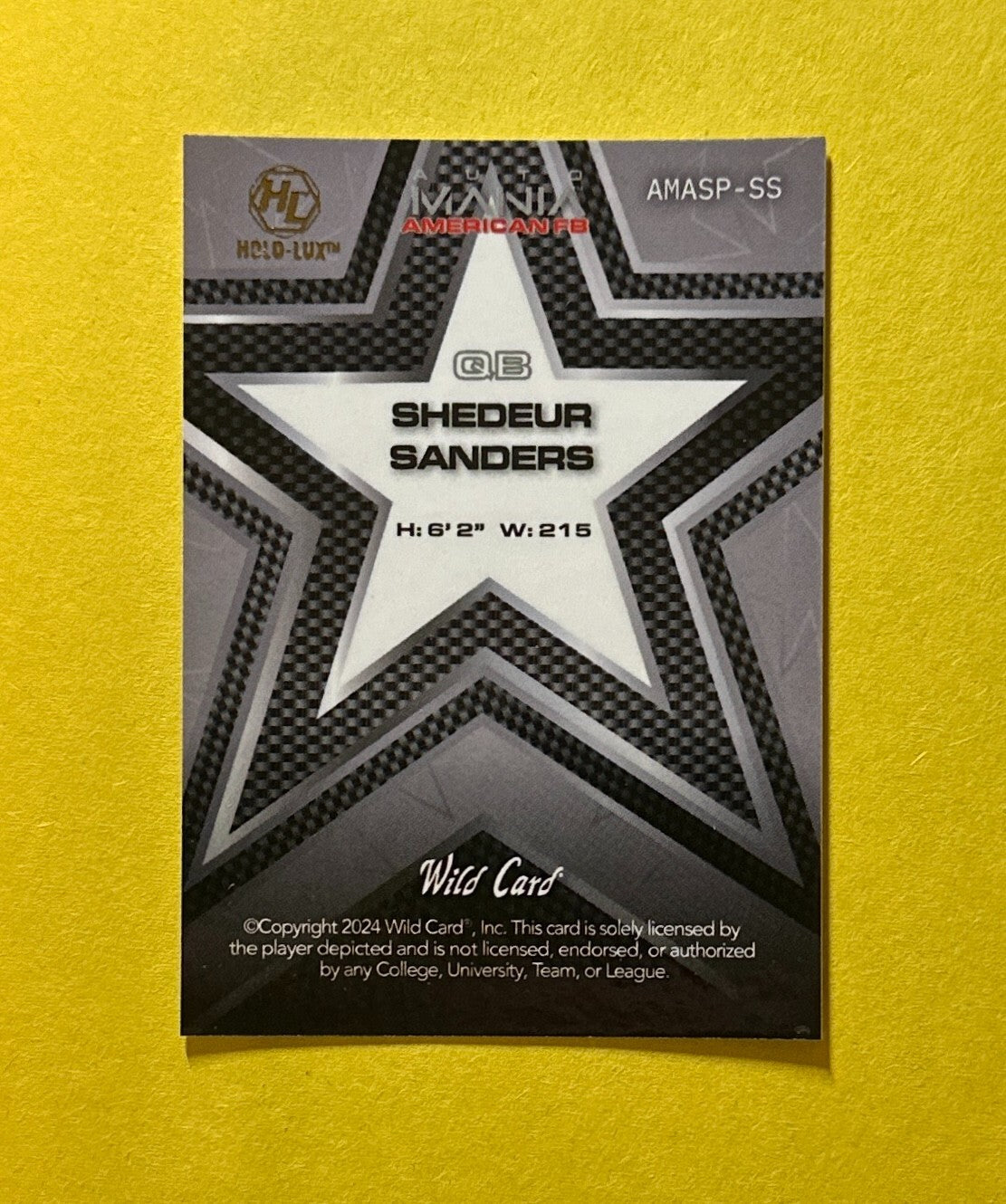 2024 WILDCARD AMERICAN FB SHEDEUR SANDERS PRC 1/1 HOLO-FLUX #AMASP-SS