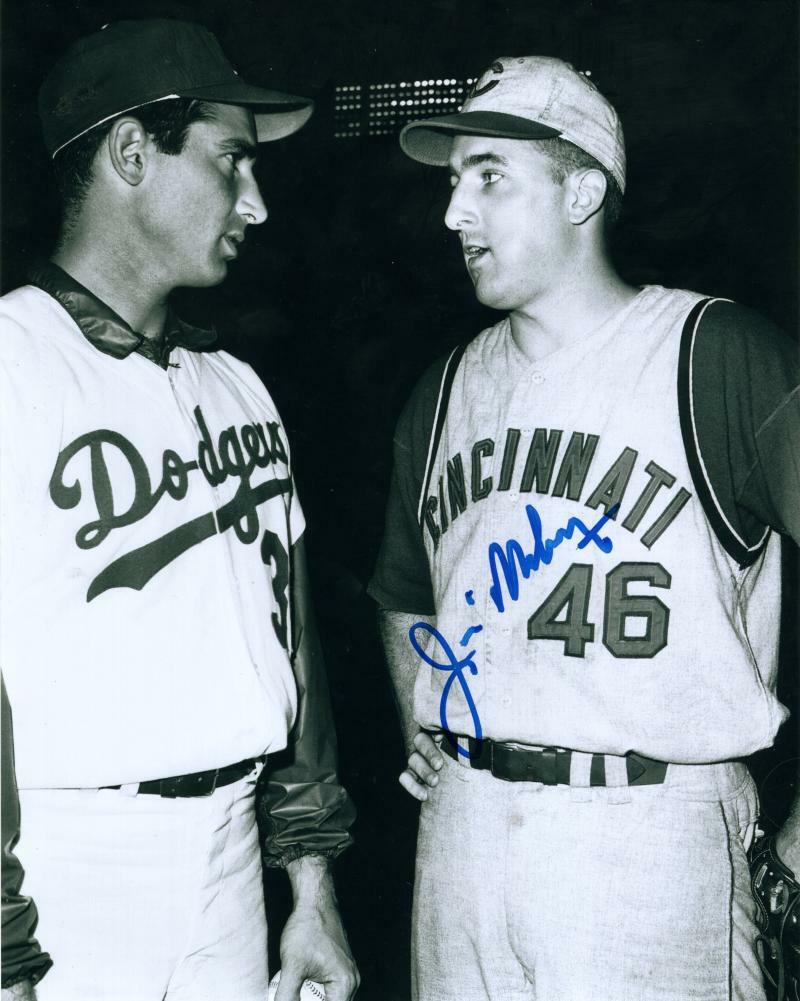 JIM MALONEY REDS W/ SANDY KOUFAX SIGNED AUTOGRAPHED 8X10 PHOTO W/ COA