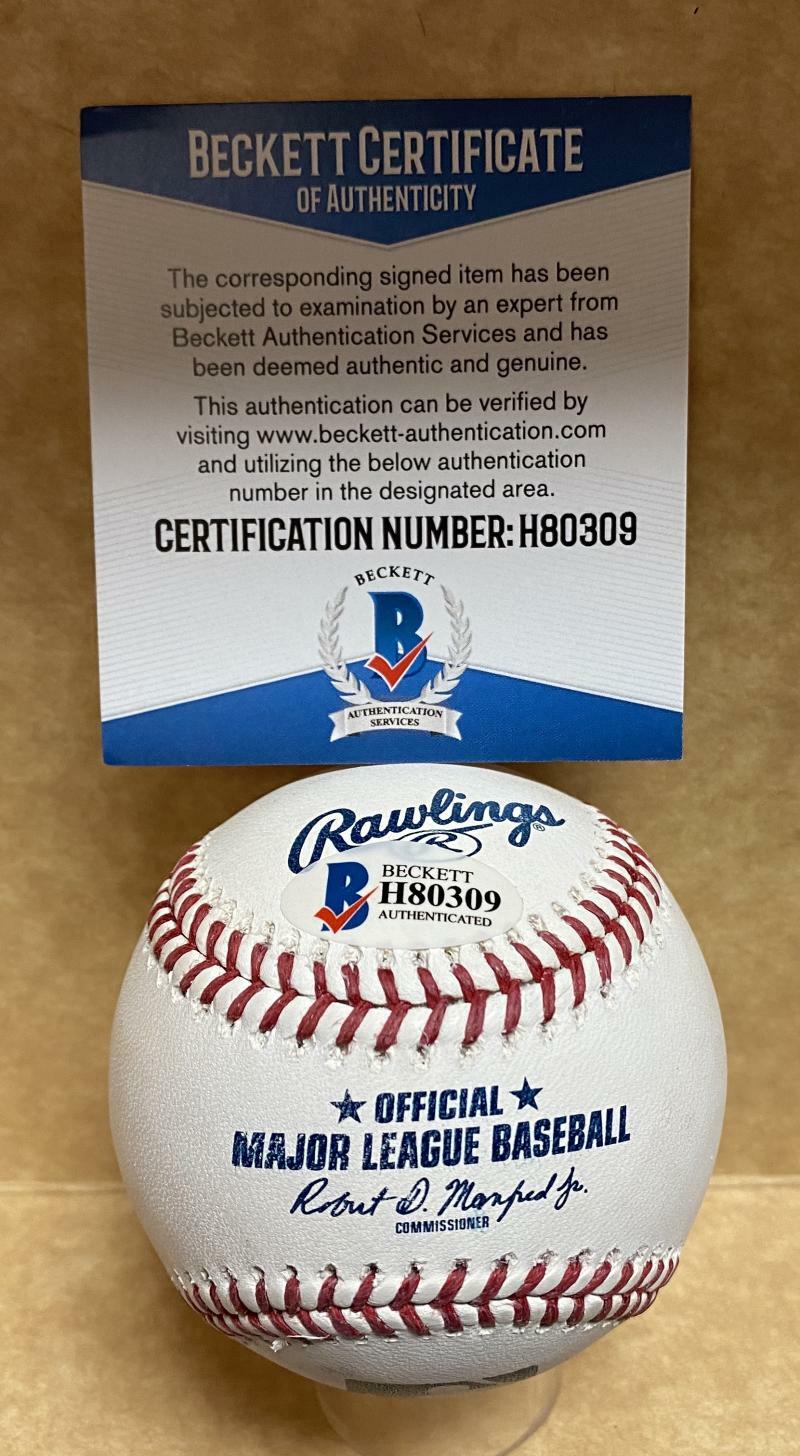 TRENT GIAMBRONE CHICAGO CUBS ROOKIE YEAR SIGNED M.L. BASEBALL BECKETT H80309
