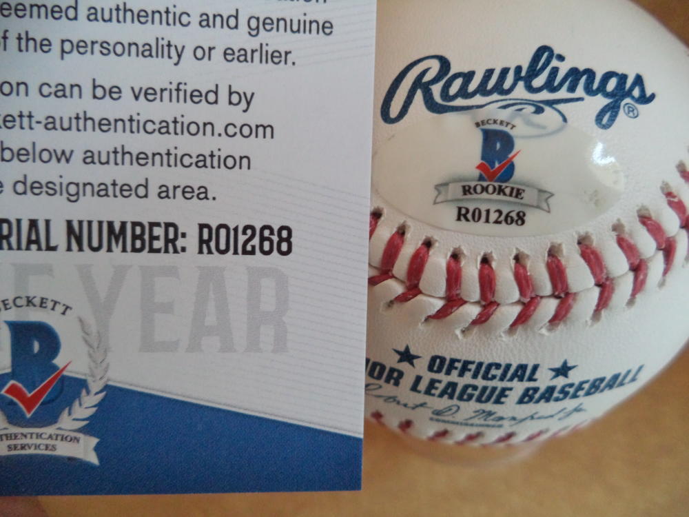 ADRIAN RONDON TAMPA BAY RAYS ROOKIE YEAR SIGNED M.L BASEBALL BECKETT R01268
