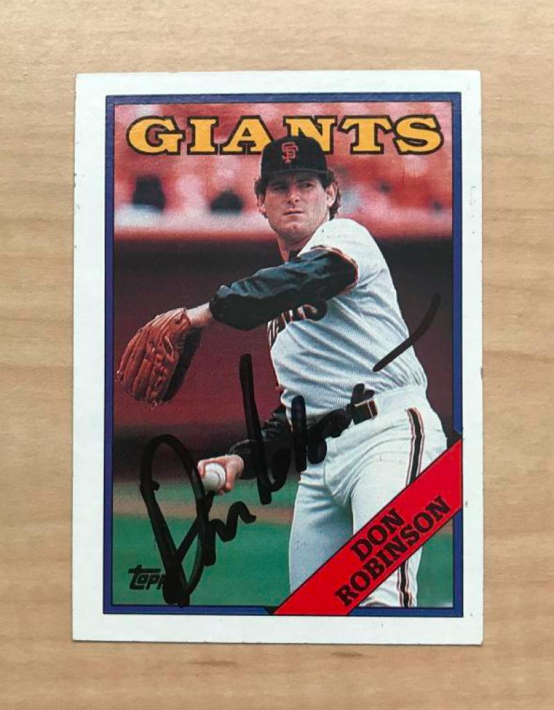 DON ROBINSON SAN FRANCISCO GIANTS SIGNED AUTOGRAPHED 1988 TOPPS CARD #52 W/COA