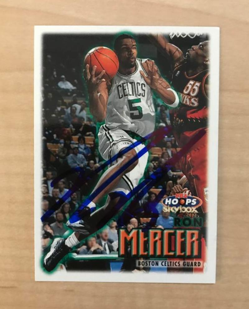 RON MERCER BOSTON CELTICS SIGNED AUTOGRAPHED 1999 SKYBOX CARD #114 W/COA