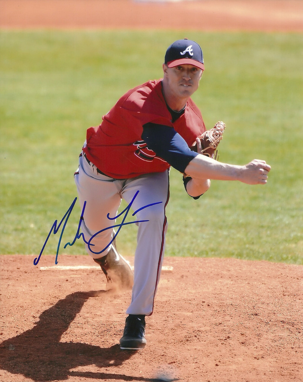 MARK LAMM ATLANTA BRAVES SIGNED AUTOGRAPHED 8x10 PHOTO W/COA PITCHING