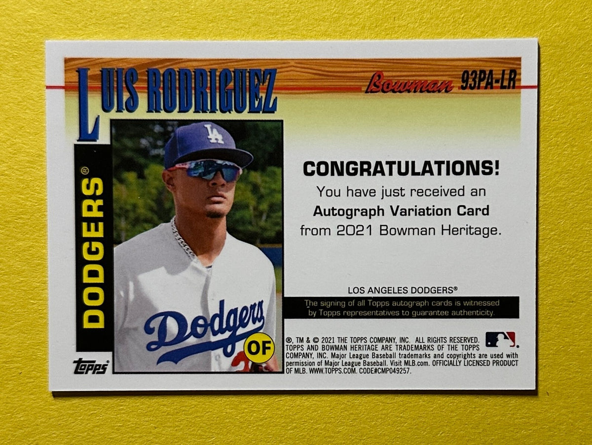 2021 BOWMAN HERITAGE LUIS RODRIGUEZ VARIATION AUTO #93PA-LR DODGERS
