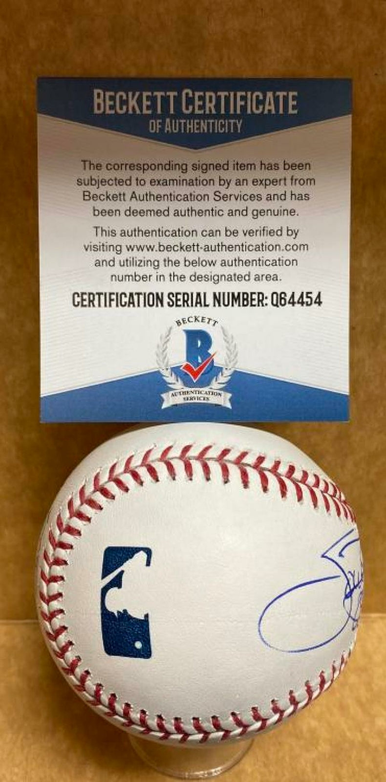 TOM GORDON 08 WORLD CHAMPS PHILLIES SIGNED AUTO N.L. BASEBALL BECKETT Q64454