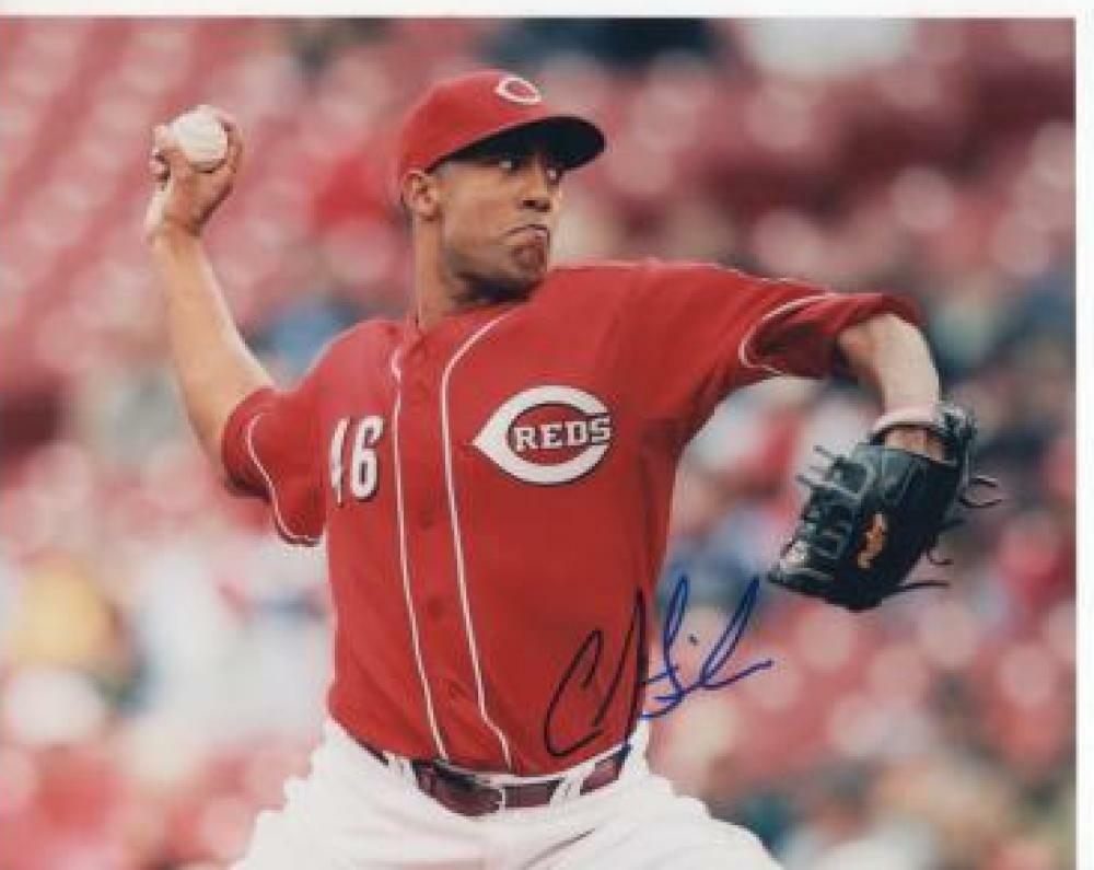 CARLOS FISHER CINCINNATI REDS SIGNED AUTOGRAPHED 8X10 W/ COA