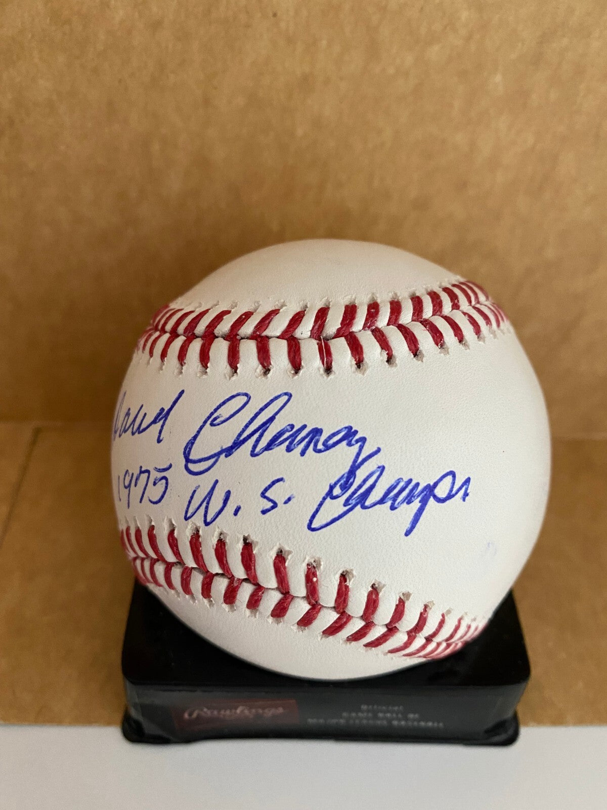 DARREL CHANEY REDS 1975 WS CHAMPS SIGNED AUTOGRAPHED M.L. BASEBALL BECKETT **