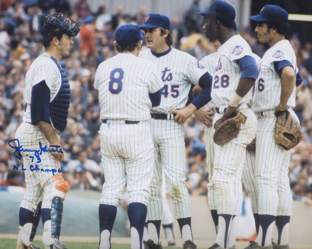 JERRY GROTE 73 N.L. CHAMPS METS SIGNED AUTOGRAPHED 8X10 PHOTO W/ COA