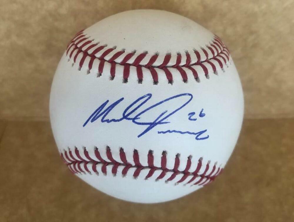 MIKE FOLTNEWICZ ASTROS/BRAVES SIGNED AUTOGRAPHED M.L. BASEBALL BECKETT S58863