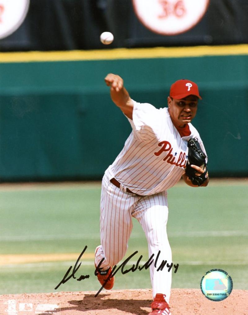 VINCENTE PADILLA PHILADELPHIA PHILLIES SIGNED ACTION 8X10 PHOTO W/COA 