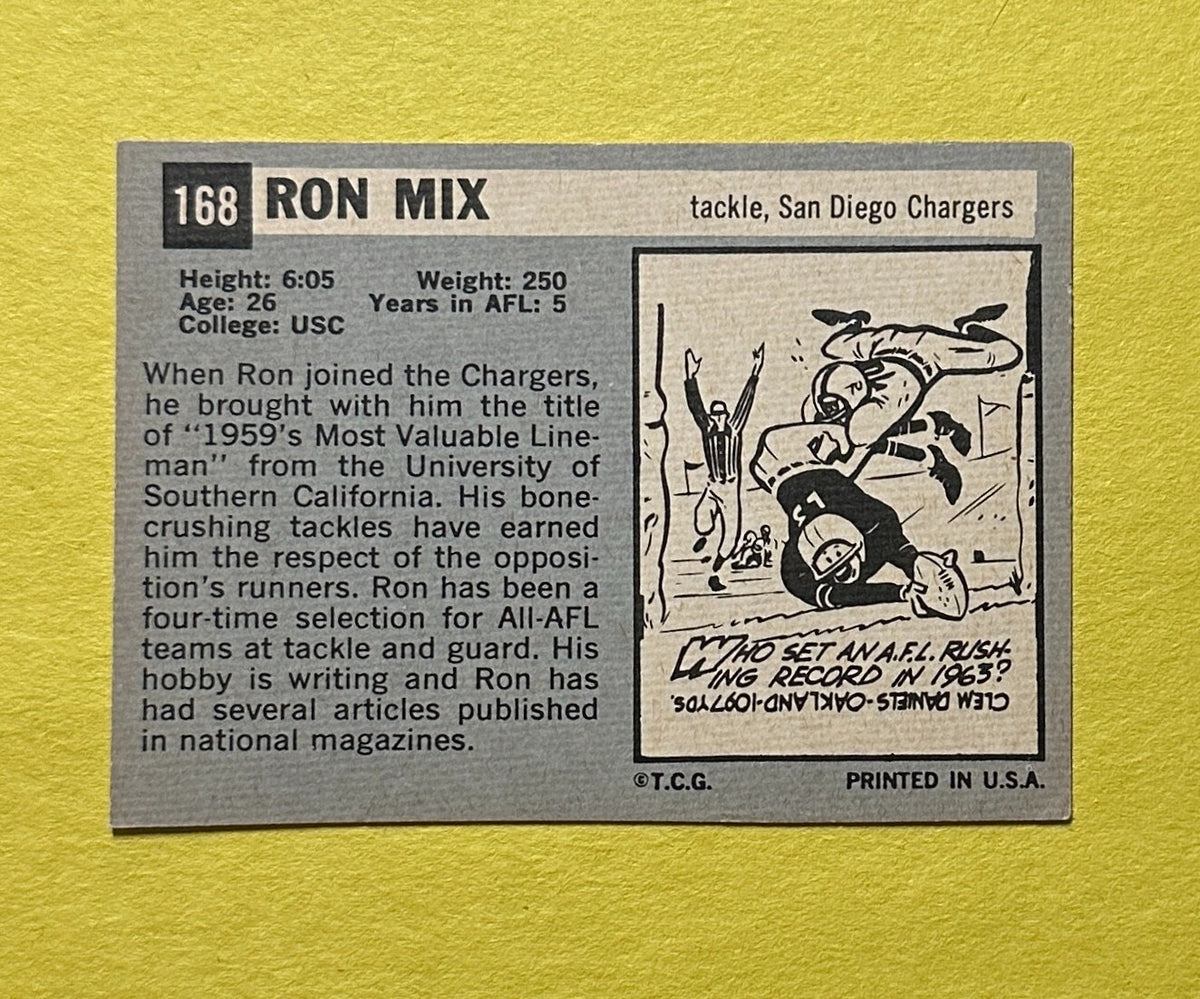 1964 TOPPS RON MIX #168 CHARGERS