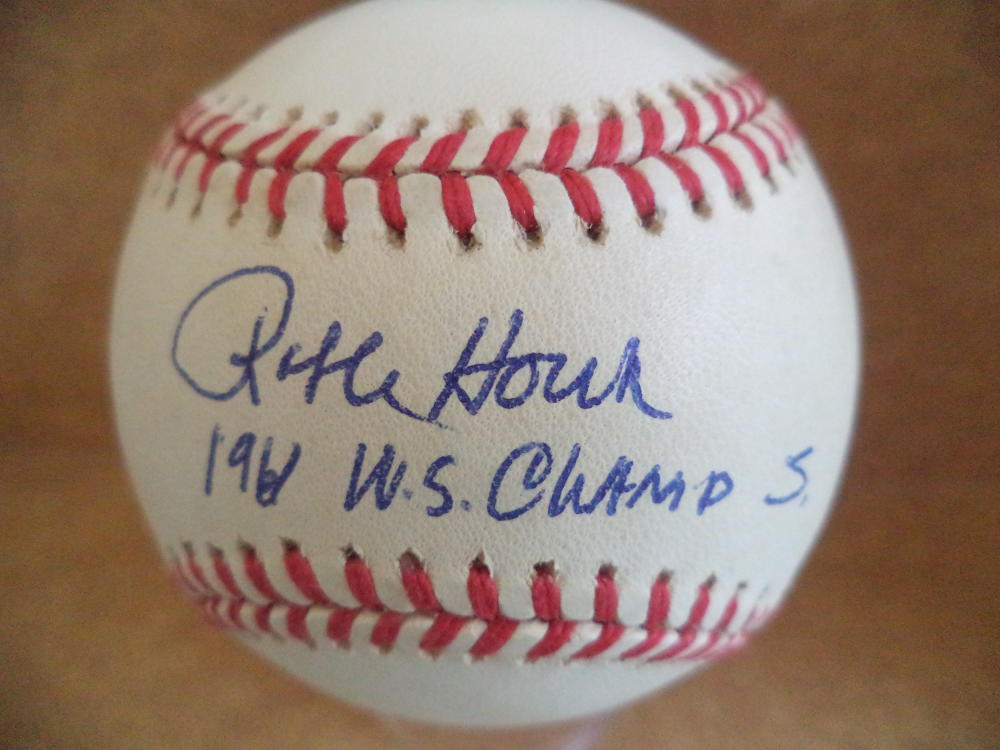 RALPH HOUK 1961-62 WS CHAMPS YANKEES SIGNED AUTO A.L. BASEBALL BECKETT D27313