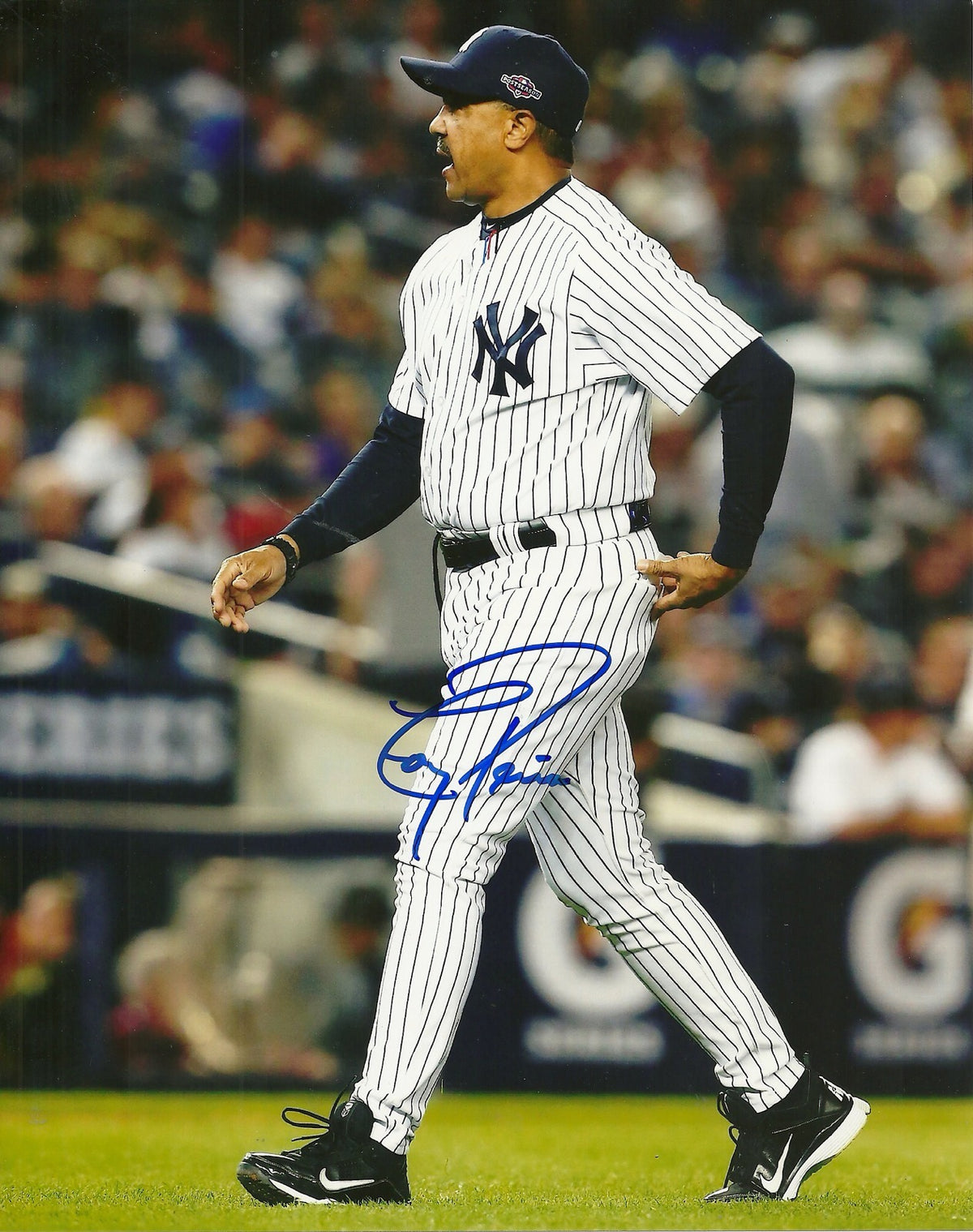 TONY PENA NEW YORK YANKEES SIGNED AUTO 8x10 PHOTO W/COA PINSTRIPES