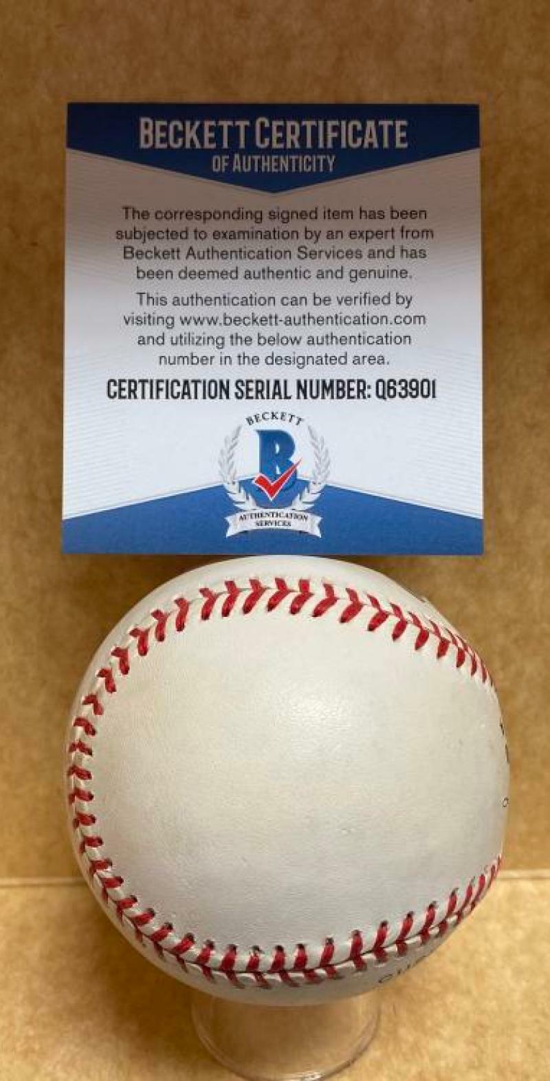 TIM BOGAR METS/DODGERS SIGNED AUTOGRAPHED N.L. BASEBALL BECKETT Q63901
