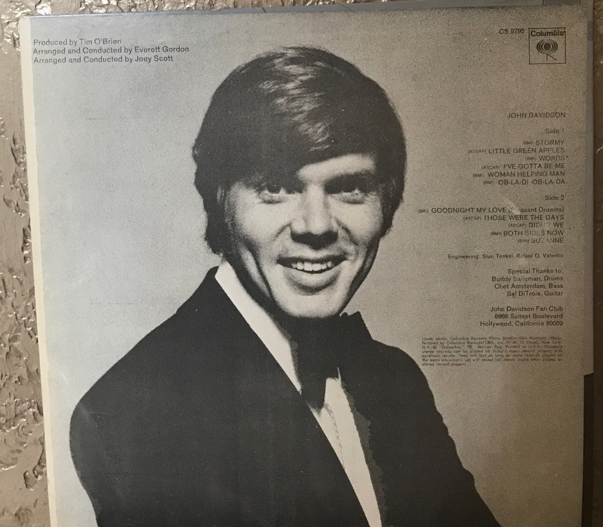 JOHN  DAVIDSON  SELF TITLED  JOHN DAVIDSON  SIGNED  1997  VINYL RECORD  W/COA