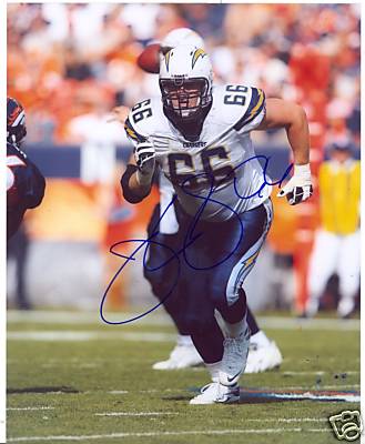 JEROMEY CLARY SAN DIEGO CHARGERS SIGNED 8X10 PHOTO COA